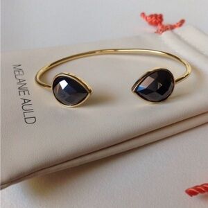 Melanie Auld Gold and Black Bangle Bracelet